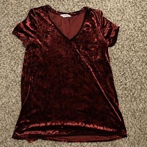 Burgundy velvet top